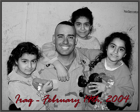 Darrin with his adopted Iraqi kids ...